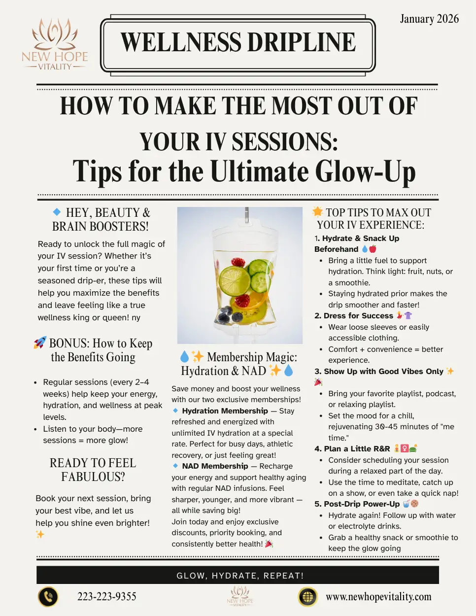 Wellness DripLine – HOW TO MAKE THE MOST OUT OF YOUR IV Sessions:   Tips for the Ultimate Glow-Up